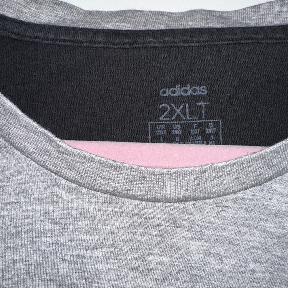 adidas Gray White Black Block Logo Tee - Picture 3 of 5